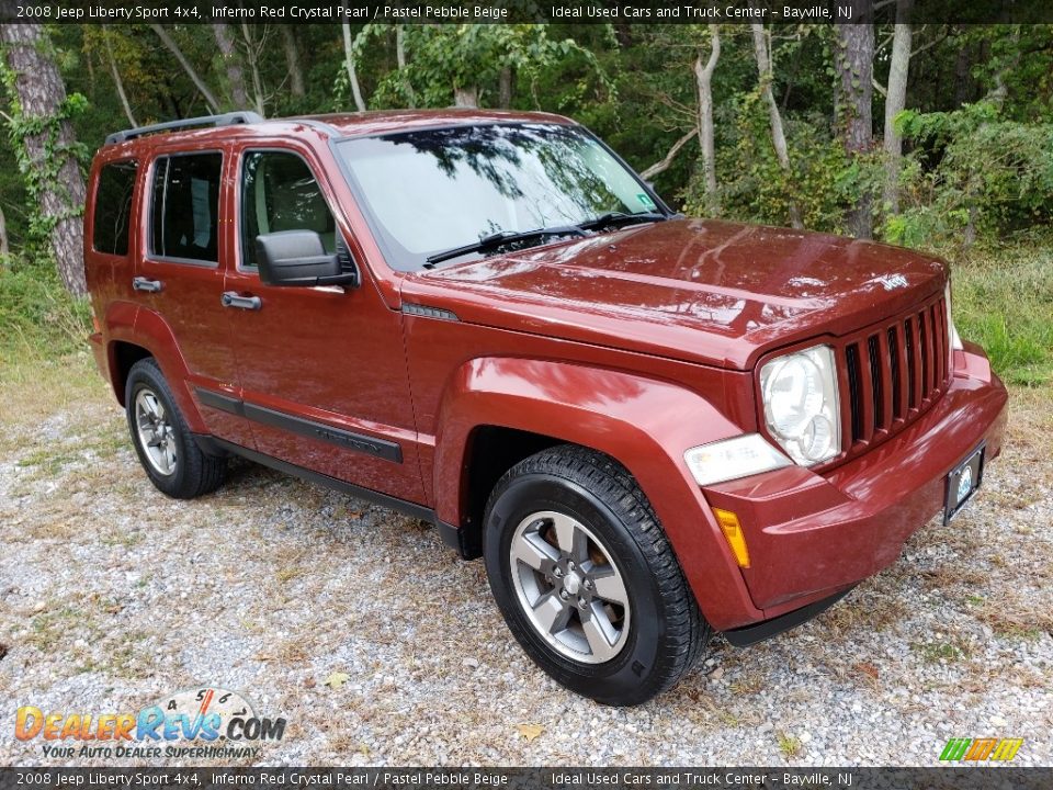 2008 Jeep Liberty Sport 4x4 Inferno Red Crystal Pearl / Pastel Pebble Beige Photo #3