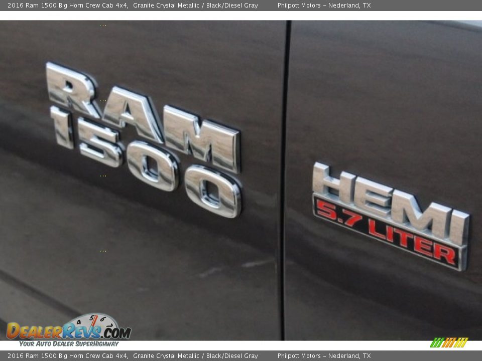 2016 Ram 1500 Big Horn Crew Cab 4x4 Granite Crystal Metallic / Black/Diesel Gray Photo #11