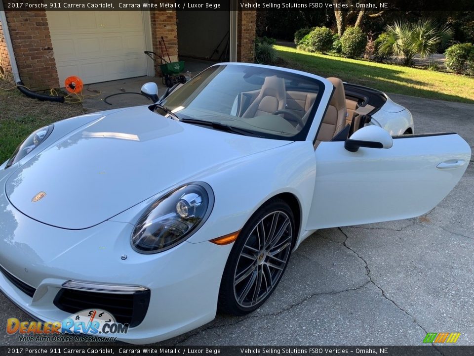 2017 Porsche 911 Carrera Cabriolet Carrara White Metallic / Luxor Beige Photo #15