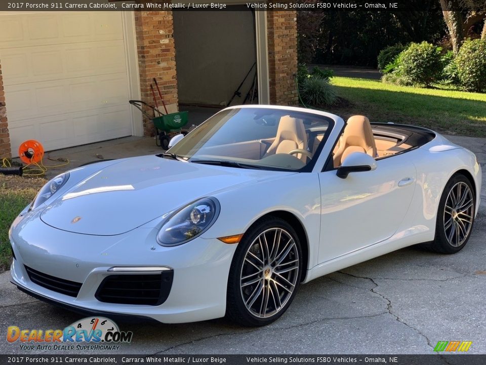 2017 Porsche 911 Carrera Cabriolet Carrara White Metallic / Luxor Beige Photo #17