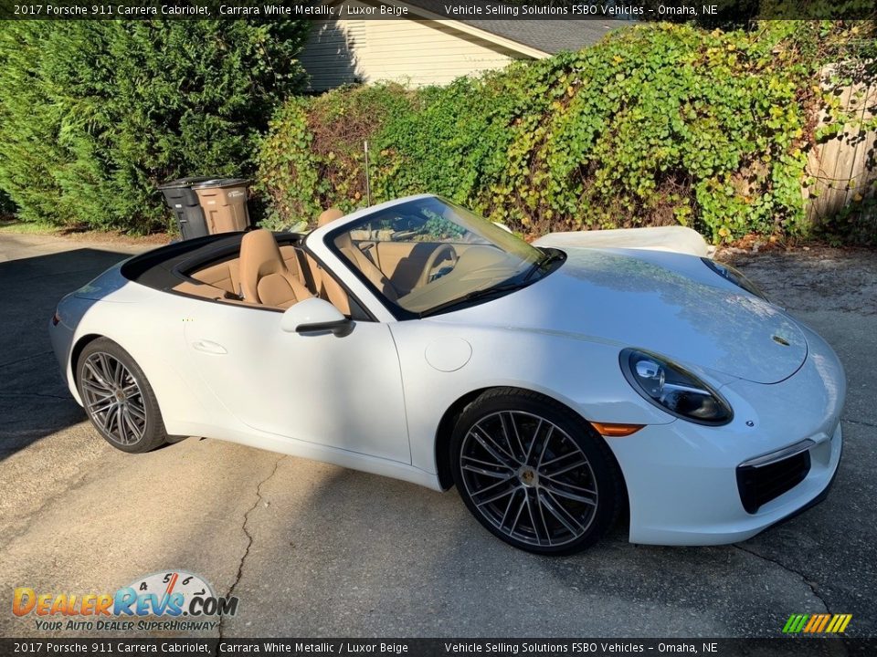 2017 Porsche 911 Carrera Cabriolet Carrara White Metallic / Luxor Beige Photo #24