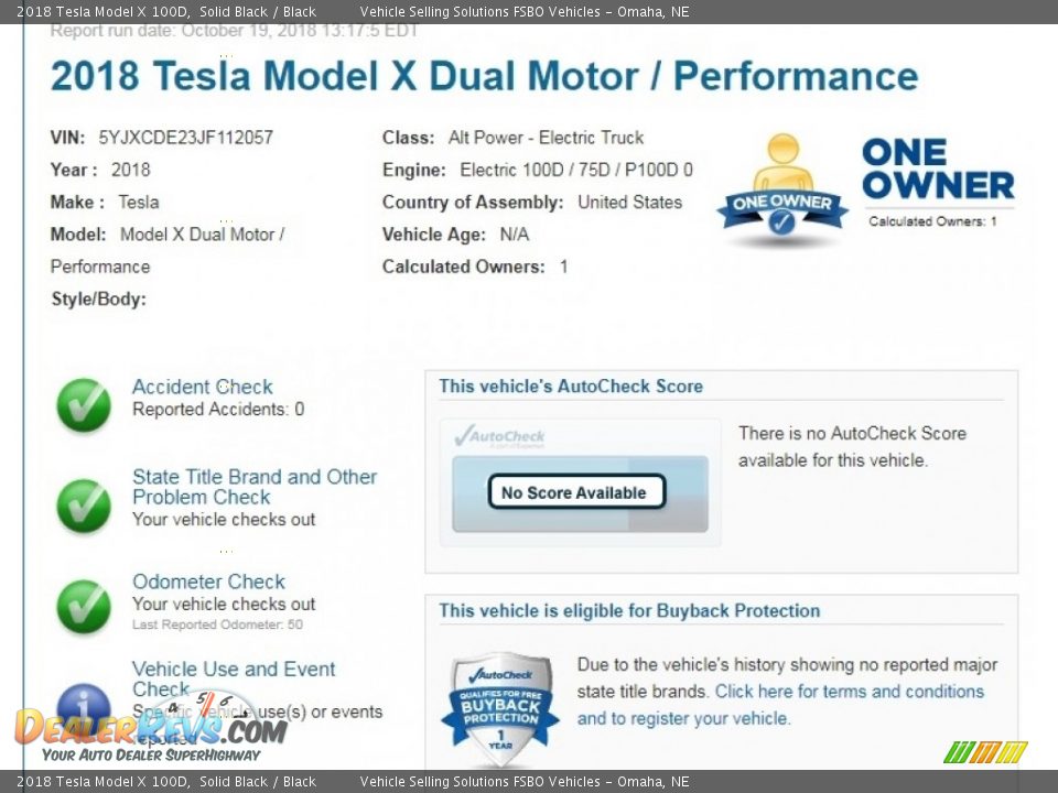 Dealer Info of 2018 Tesla Model X 100D Photo #2