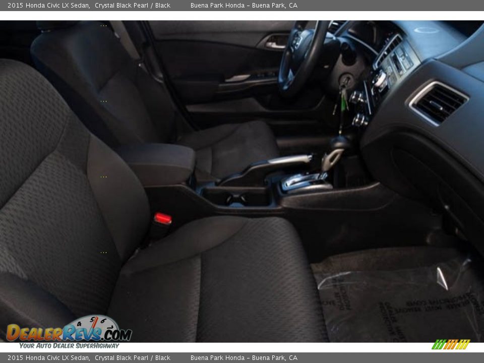 2015 Honda Civic LX Sedan Crystal Black Pearl / Black Photo #21