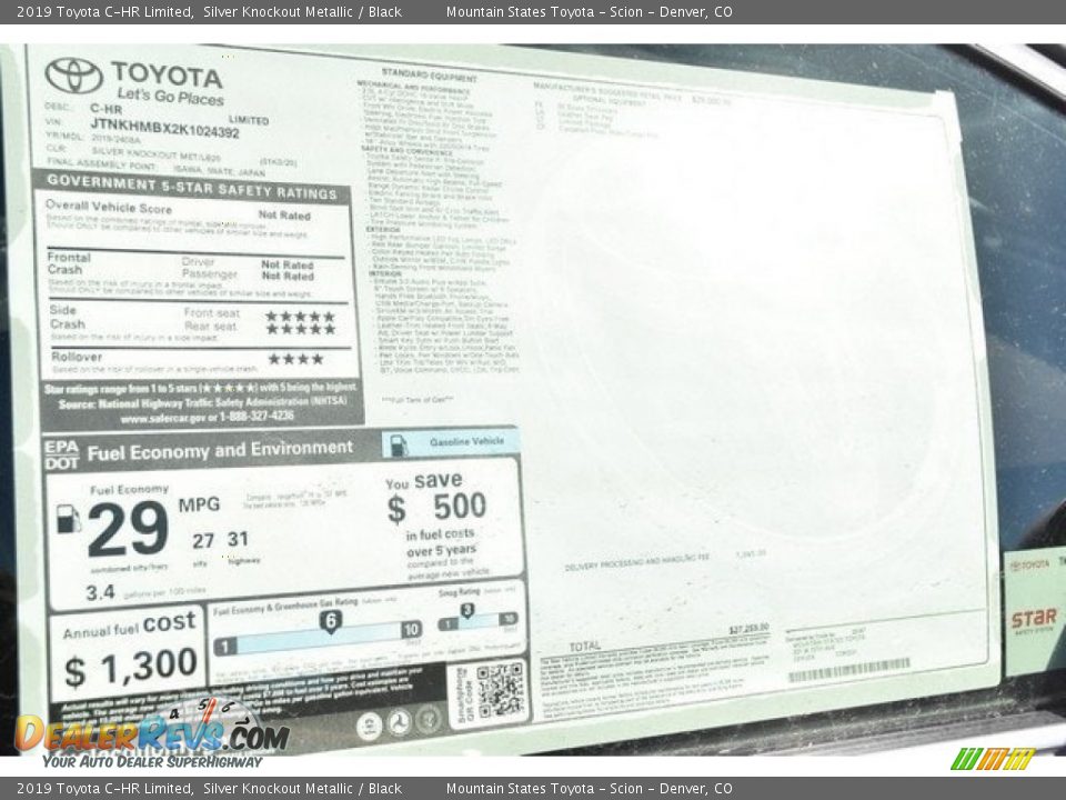2019 Toyota C-HR Limited Silver Knockout Metallic / Black Photo #36