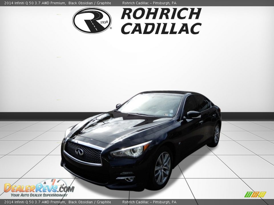 2014 Infiniti Q 50 3.7 AWD Premium Black Obsidian / Graphite Photo #1