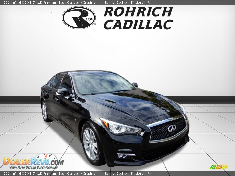 2014 Infiniti Q 50 3.7 AWD Premium Black Obsidian / Graphite Photo #7