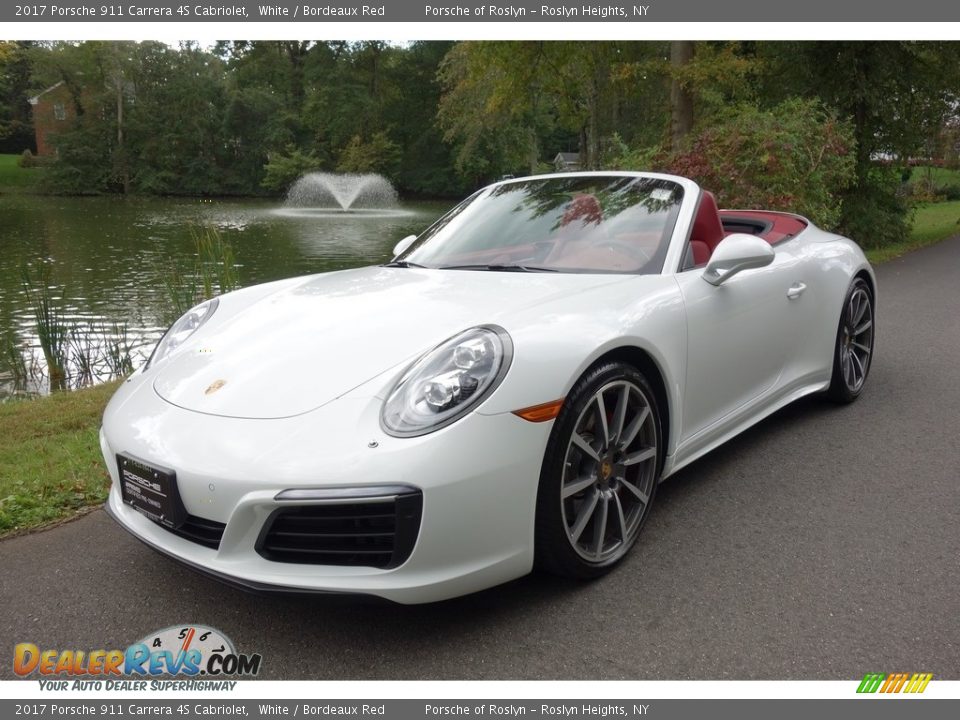 2017 Porsche 911 Carrera 4S Cabriolet White / Bordeaux Red Photo #1