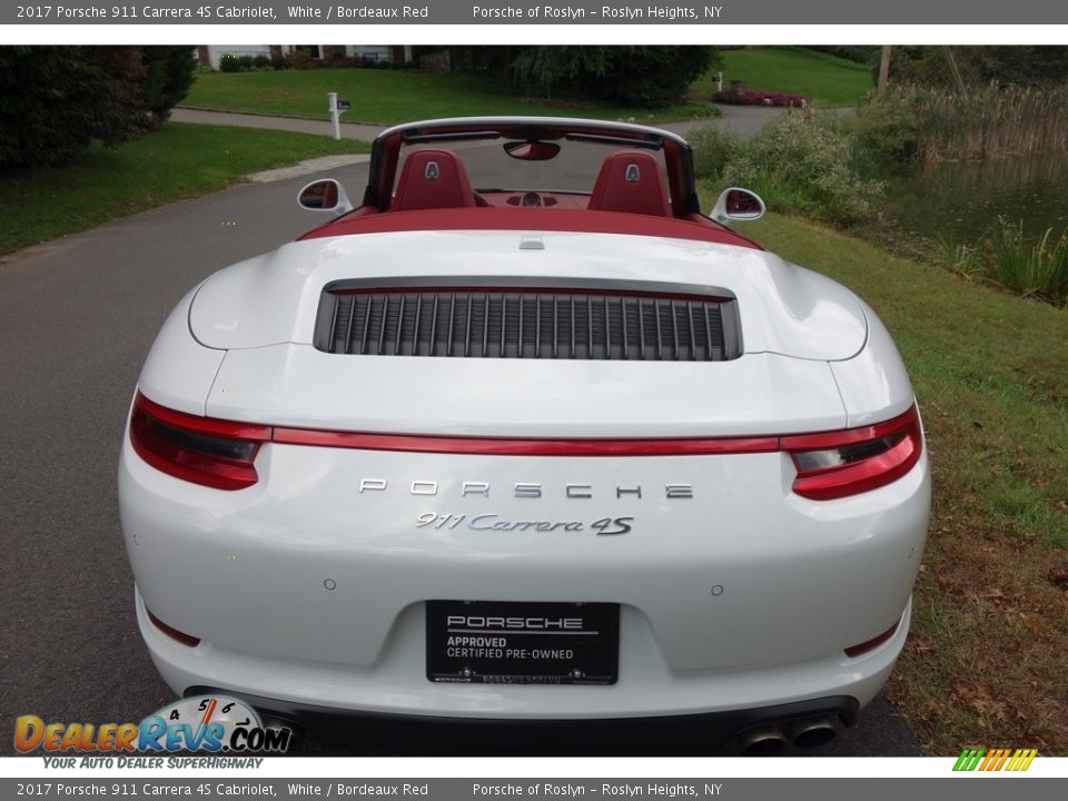 2017 Porsche 911 Carrera 4S Cabriolet White / Bordeaux Red Photo #5