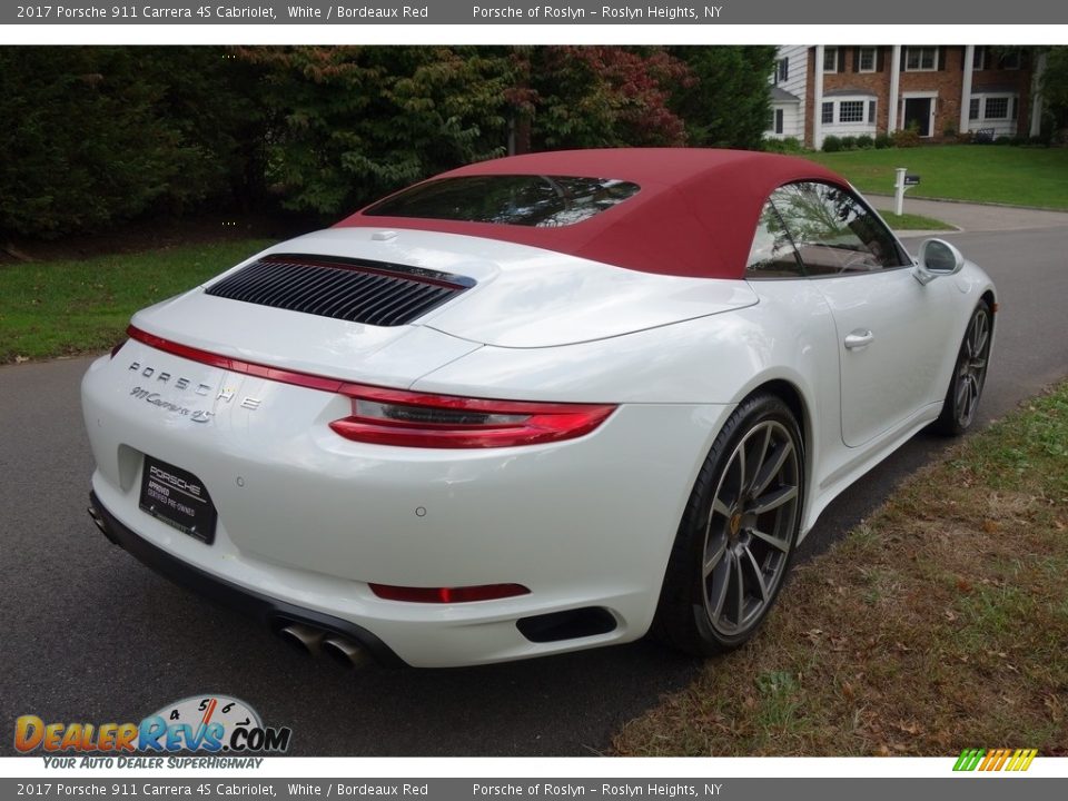 2017 Porsche 911 Carrera 4S Cabriolet White / Bordeaux Red Photo #6