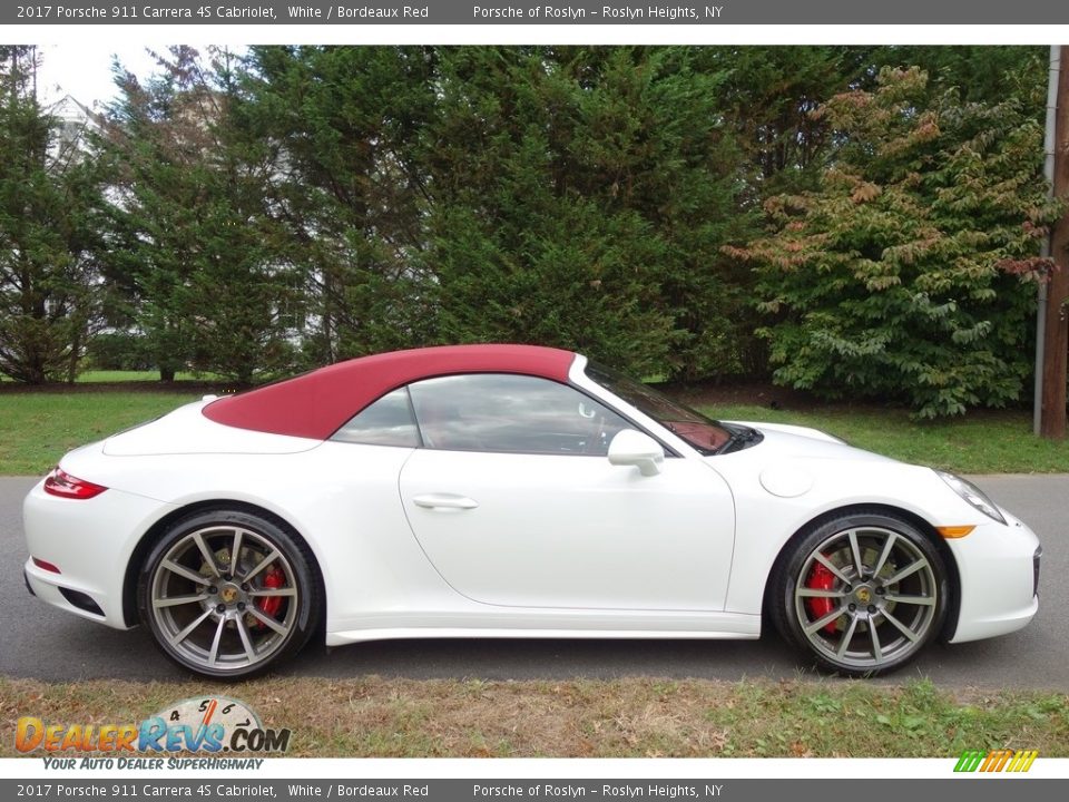 2017 Porsche 911 Carrera 4S Cabriolet White / Bordeaux Red Photo #7