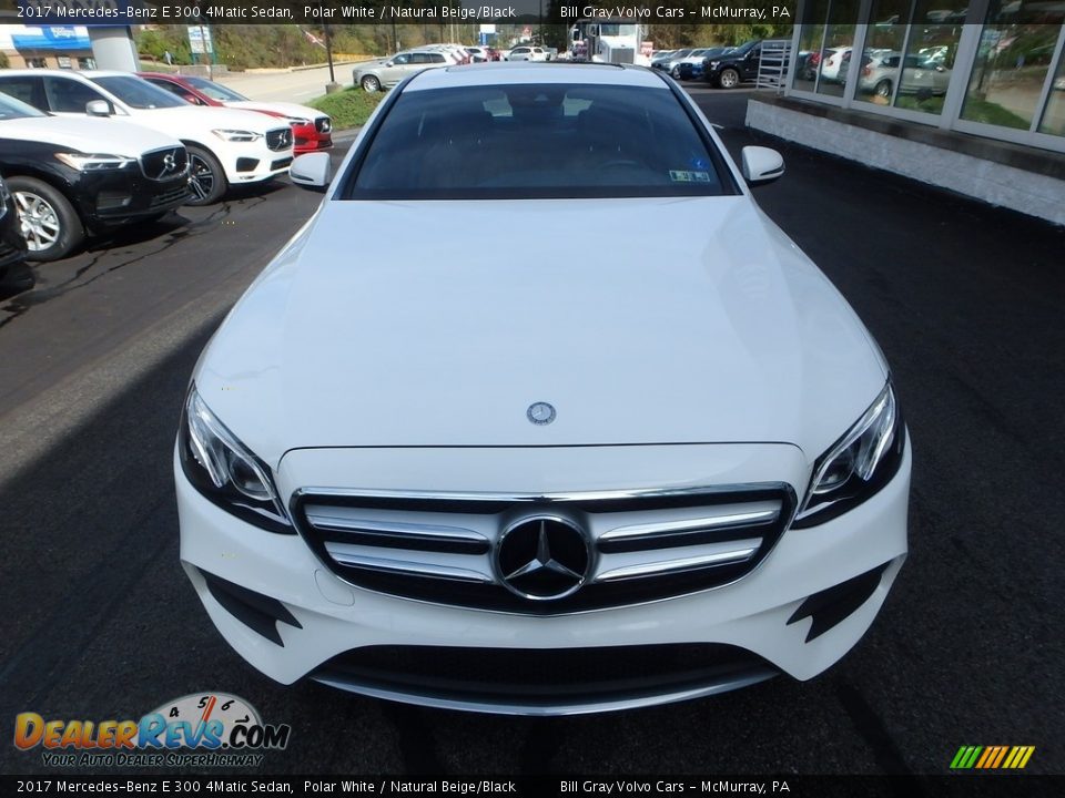 2017 Mercedes-Benz E 300 4Matic Sedan Polar White / Natural Beige/Black Photo #8
