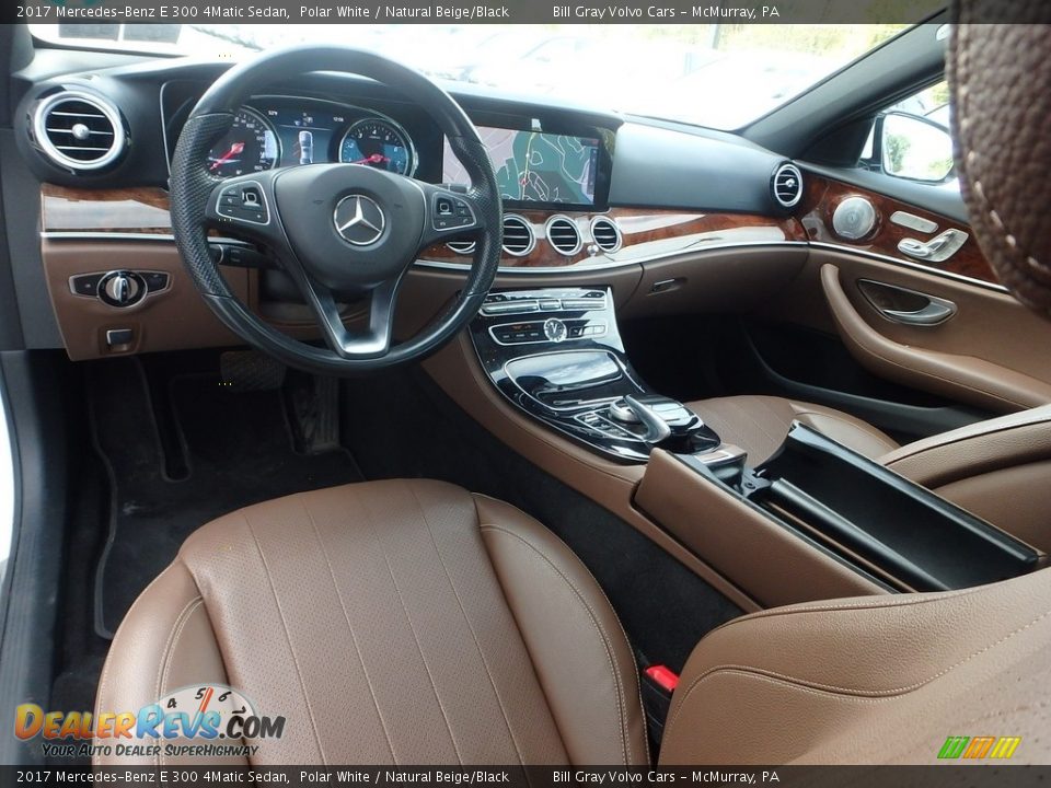 2017 Mercedes-Benz E 300 4Matic Sedan Polar White / Natural Beige/Black Photo #15