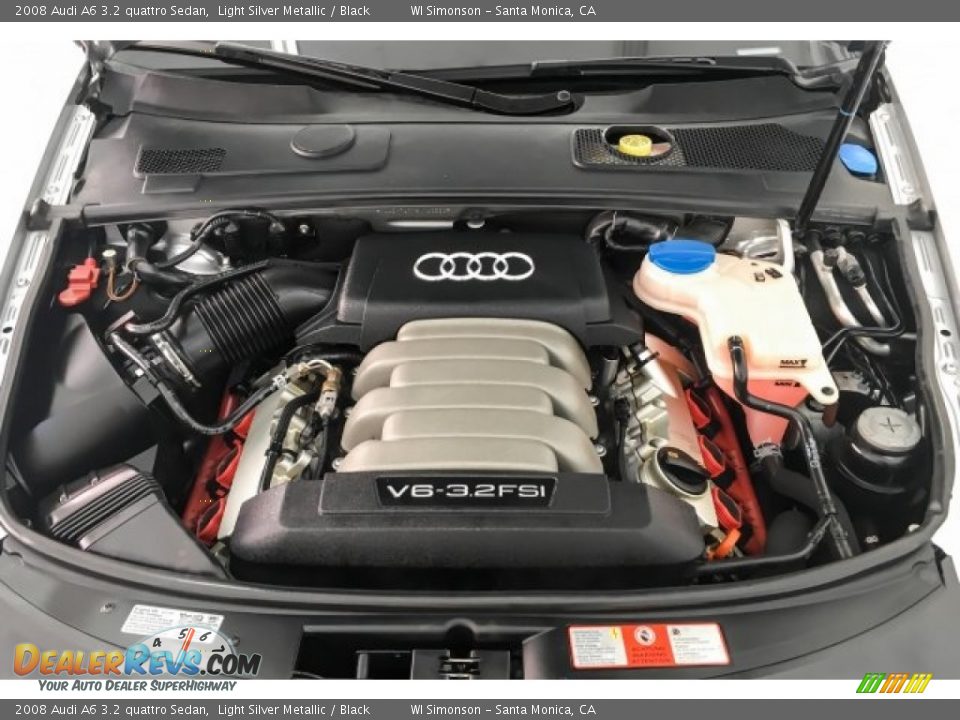 2008 Audi A6 3.2 quattro Sedan Light Silver Metallic / Black Photo #9