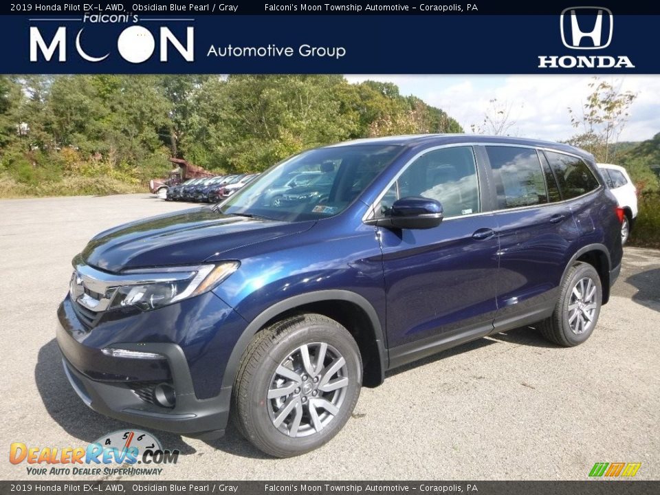 2019 Honda Pilot EX-L AWD Obsidian Blue Pearl / Gray Photo #1