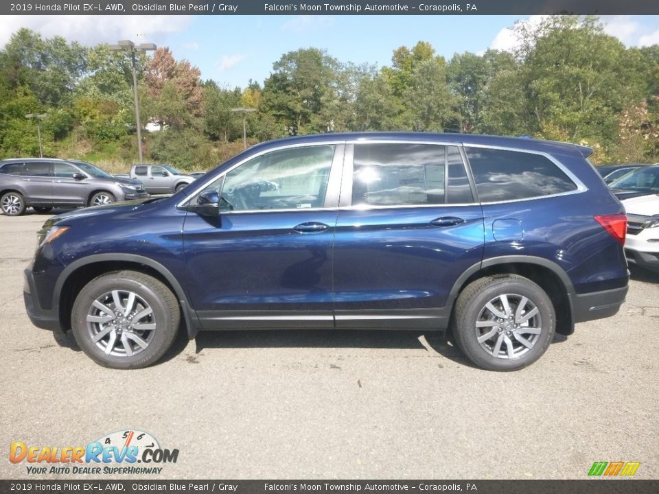 2019 Honda Pilot EX-L AWD Obsidian Blue Pearl / Gray Photo #2