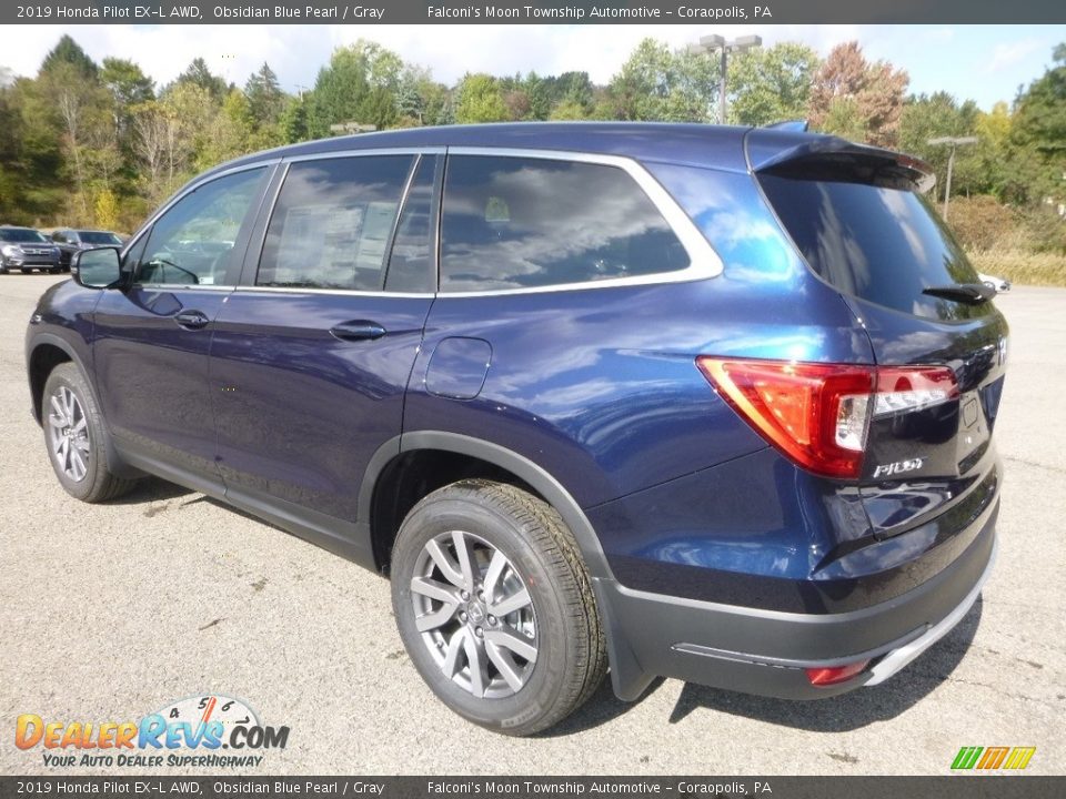 2019 Honda Pilot EX-L AWD Obsidian Blue Pearl / Gray Photo #3