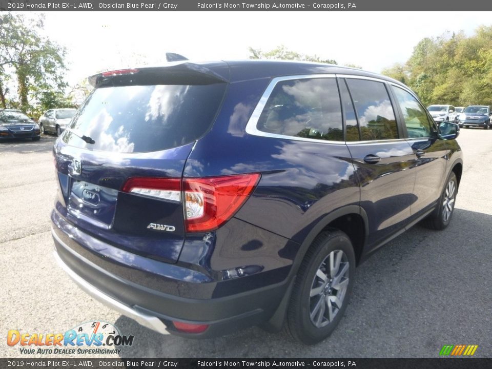 2019 Honda Pilot EX-L AWD Obsidian Blue Pearl / Gray Photo #4
