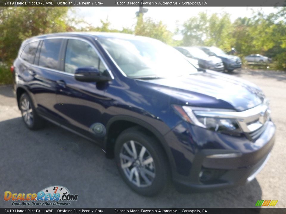 2019 Honda Pilot EX-L AWD Obsidian Blue Pearl / Gray Photo #5