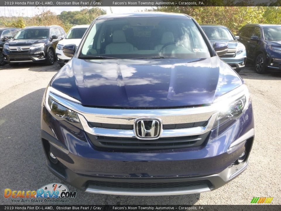 2019 Honda Pilot EX-L AWD Obsidian Blue Pearl / Gray Photo #6