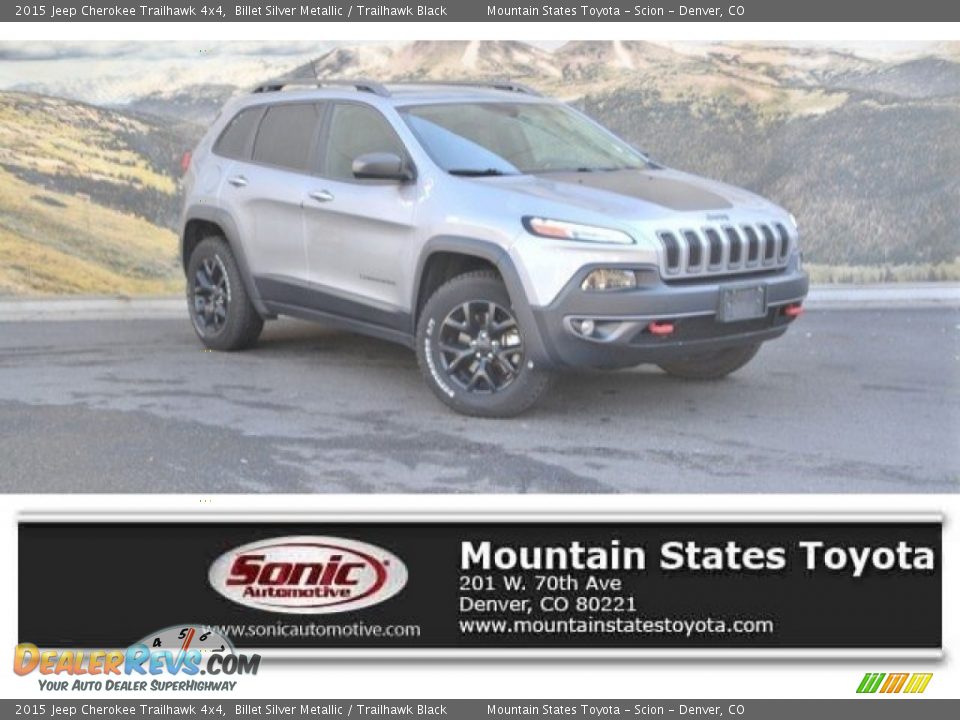 2015 Jeep Cherokee Trailhawk 4x4 Billet Silver Metallic / Trailhawk Black Photo #1