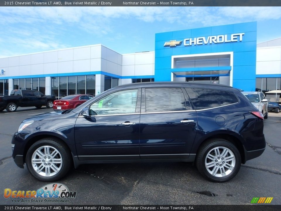 2015 Chevrolet Traverse LT AWD Blue Velvet Metallic / Ebony Photo #3