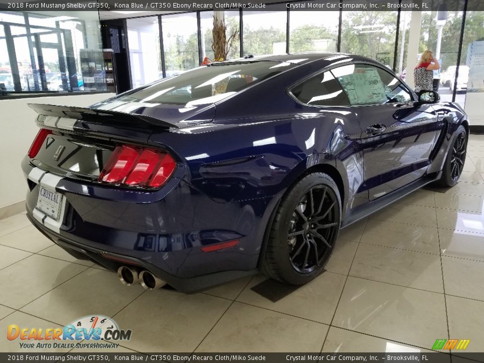2018 Ford Mustang Shelby GT350 Kona Blue / GT350 Ebony Recaro Cloth/Miko Suede Photo #5