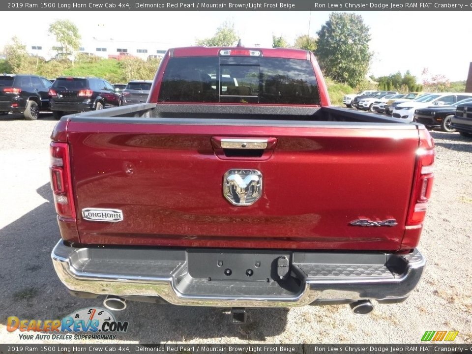 2019 Ram 1500 Long Horn Crew Cab 4x4 Delmonico Red Pearl / Mountain Brown/Light Frost Beige Photo #4