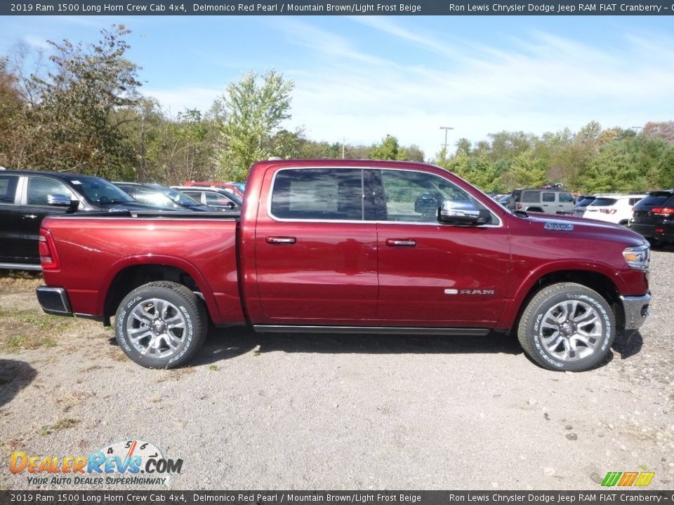 2019 Ram 1500 Long Horn Crew Cab 4x4 Delmonico Red Pearl / Mountain Brown/Light Frost Beige Photo #6