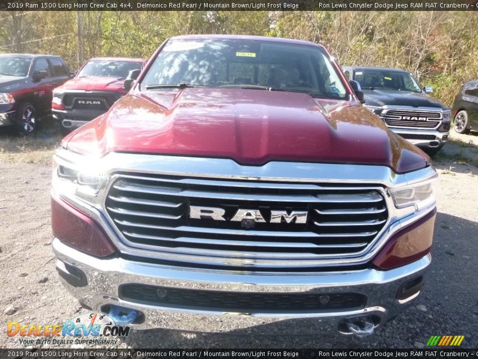 2019 Ram 1500 Long Horn Crew Cab 4x4 Delmonico Red Pearl / Mountain Brown/Light Frost Beige Photo #8