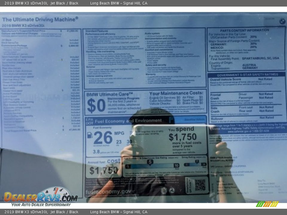 2019 BMW X3 sDrive30i Jet Black / Black Photo #10