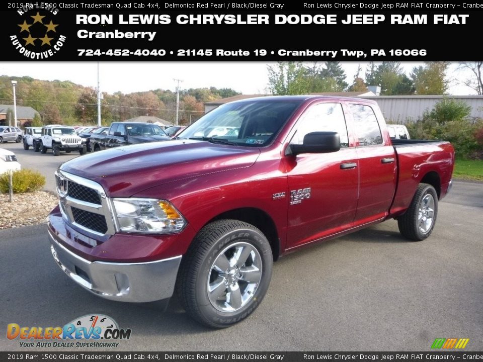 2019 Ram 1500 Classic Tradesman Quad Cab 4x4 Delmonico Red Pearl / Black/Diesel Gray Photo #1