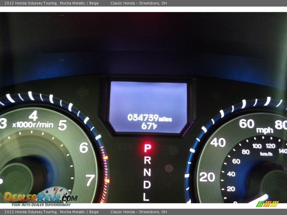 2013 Honda Odyssey Touring Mocha Metallic / Beige Photo #32