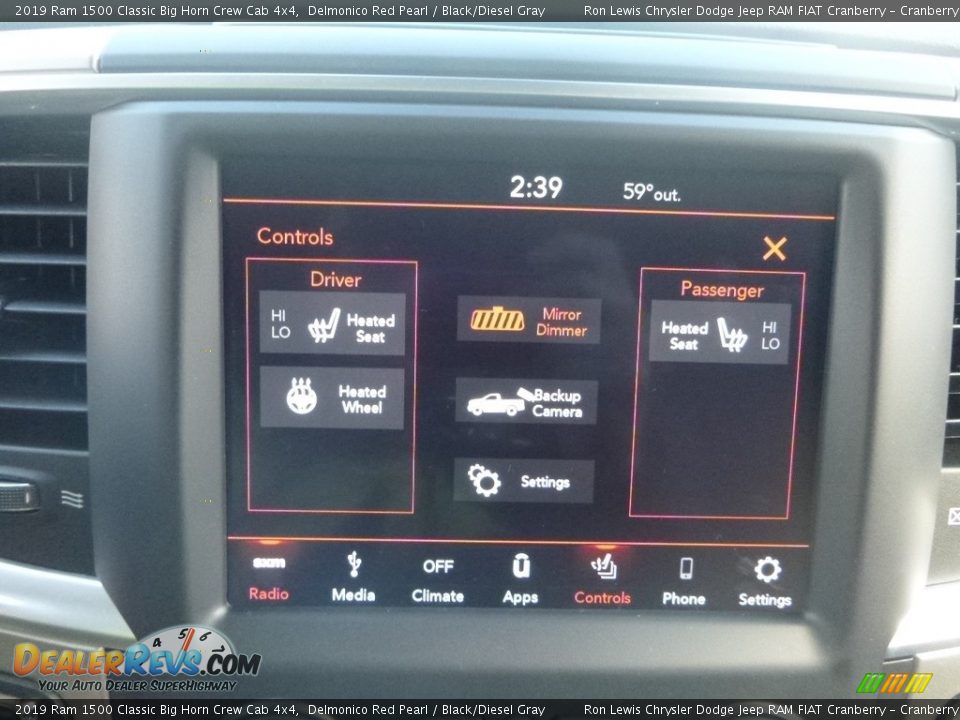 2019 Ram 1500 Classic Big Horn Crew Cab 4x4 Delmonico Red Pearl / Black/Diesel Gray Photo #17