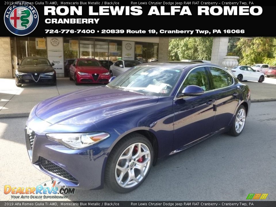 2019 Alfa Romeo Giulia Ti AWD Montecarlo Blue Metallic / Black/Ice Photo #1
