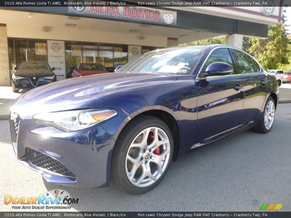 2019 Alfa Romeo Giulia Ti AWD Montecarlo Blue Metallic / Black/Ice Photo #2