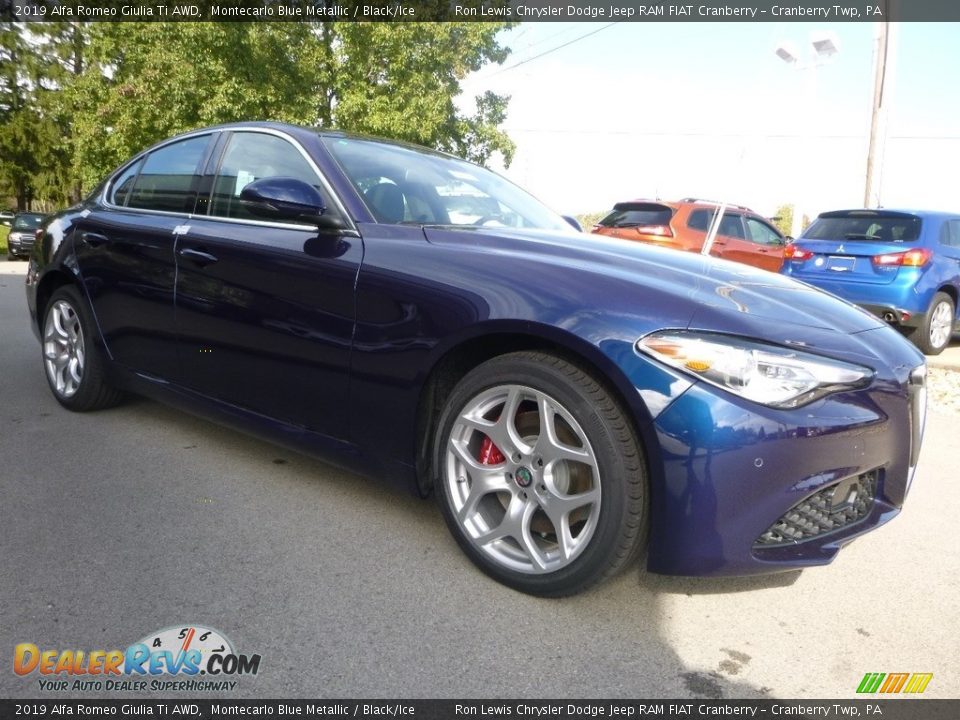 2019 Alfa Romeo Giulia Ti AWD Montecarlo Blue Metallic / Black/Ice Photo #11