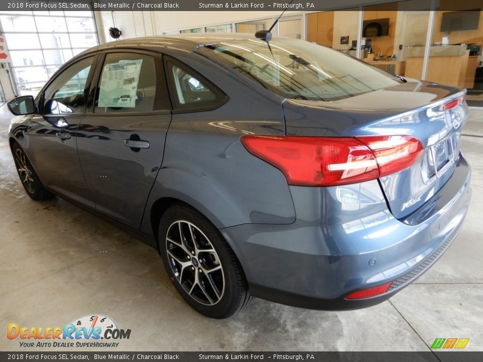 2018 Ford Focus SEL Sedan Blue Metallic / Charcoal Black Photo #4