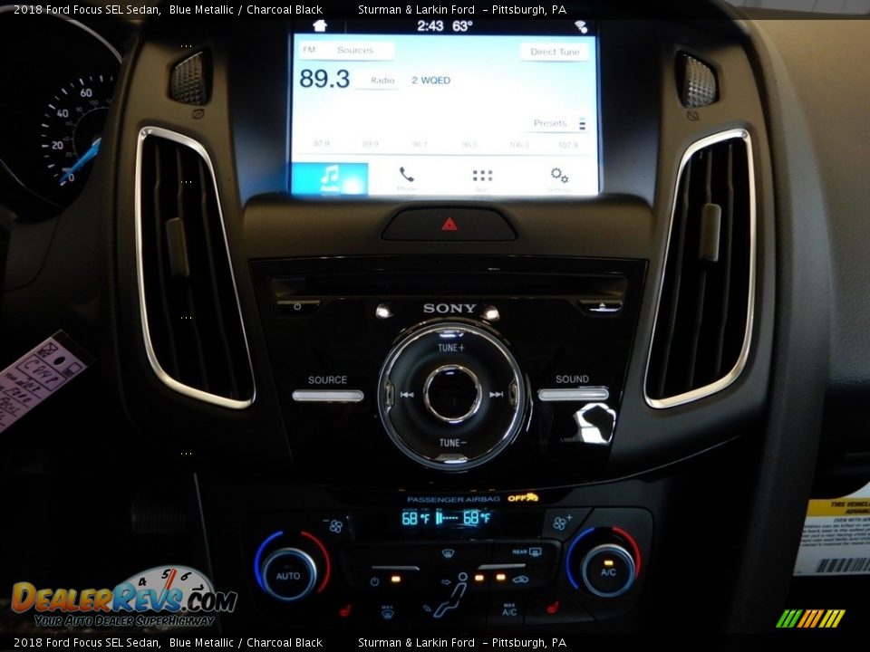 2018 Ford Focus SEL Sedan Blue Metallic / Charcoal Black Photo #15