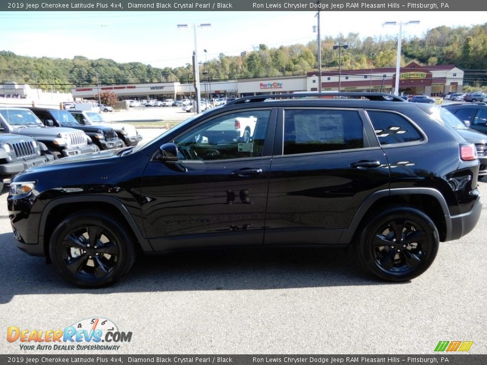 2019 Jeep Cherokee Latitude Plus 4x4 Diamond Black Crystal Pearl / Black Photo #2