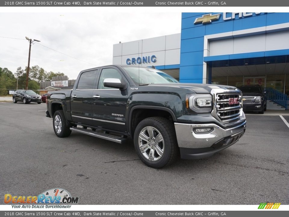 2018 GMC Sierra 1500 SLT Crew Cab 4WD Dark Slate Metallic / Cocoa/­Dune Photo #1