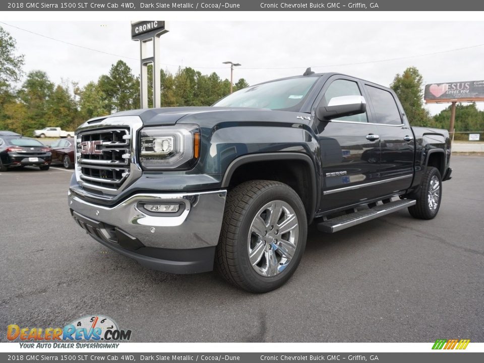 2018 GMC Sierra 1500 SLT Crew Cab 4WD Dark Slate Metallic / Cocoa/­Dune Photo #3