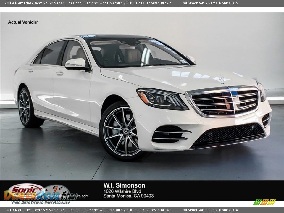 2019 Mercedes-Benz S 560 Sedan designo Diamond White Metallic / Silk Beige/Espresso Brown Photo #1