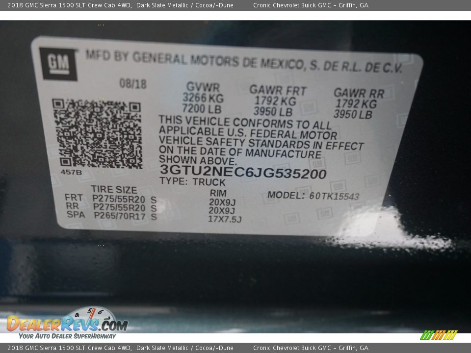 2018 GMC Sierra 1500 SLT Crew Cab 4WD Dark Slate Metallic / Cocoa/­Dune Photo #14