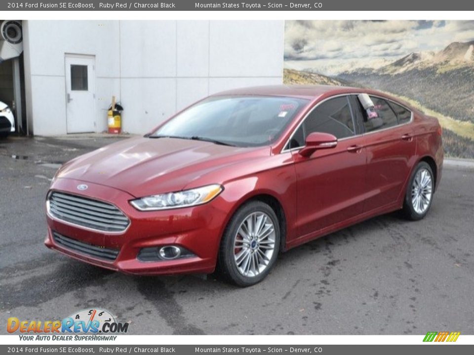 2014 Ford Fusion SE EcoBoost Ruby Red / Charcoal Black Photo #2