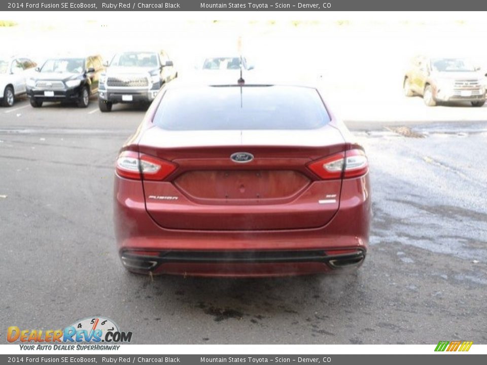 2014 Ford Fusion SE EcoBoost Ruby Red / Charcoal Black Photo #5