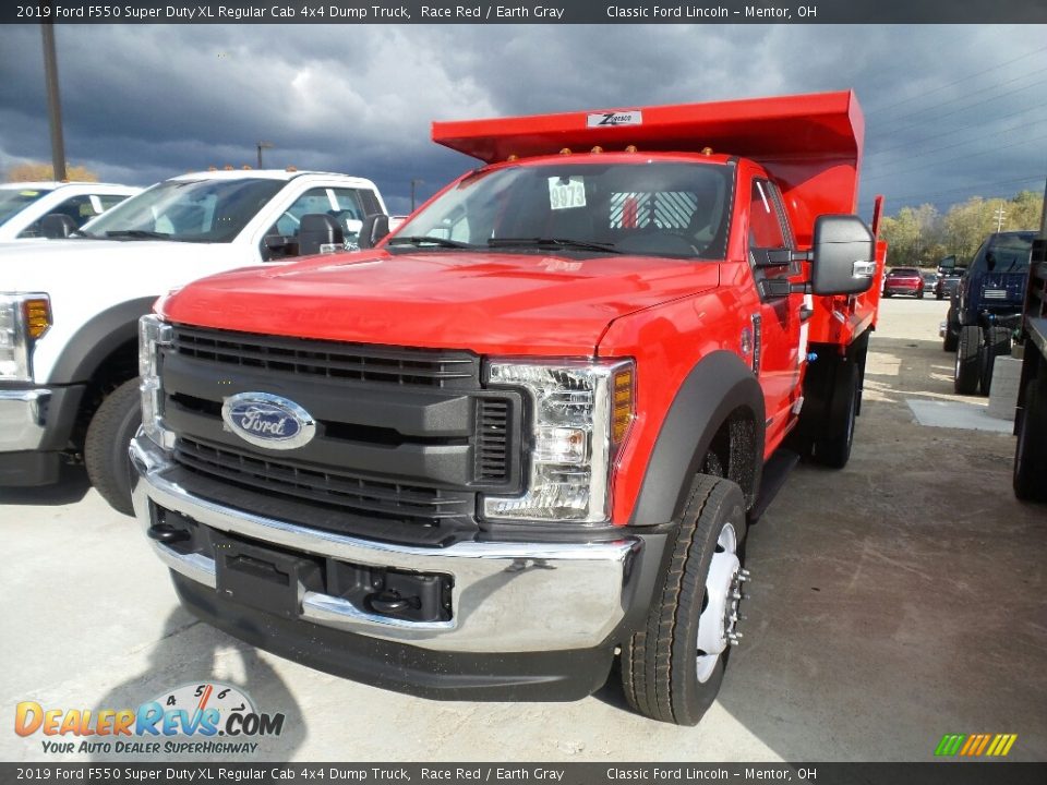 2019 Ford F550 Super Duty XL Regular Cab 4x4 Dump Truck Race Red / Earth Gray Photo #1