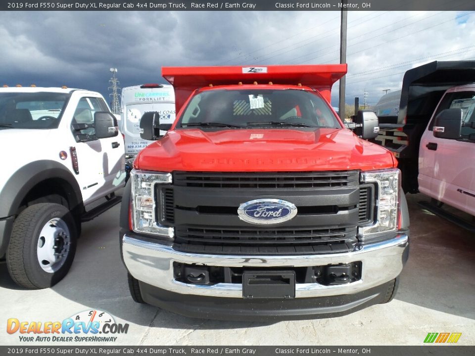 2019 Ford F550 Super Duty XL Regular Cab 4x4 Dump Truck Race Red / Earth Gray Photo #2