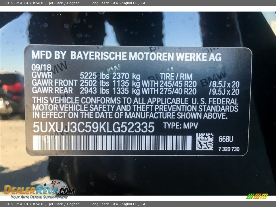 2019 BMW X4 xDrive30i Jet Black / Cognac Photo #11