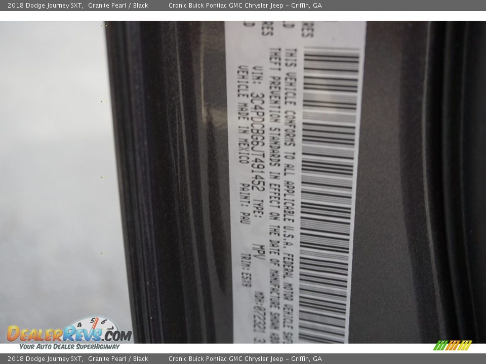 2018 Dodge Journey SXT Granite Pearl / Black Photo #15