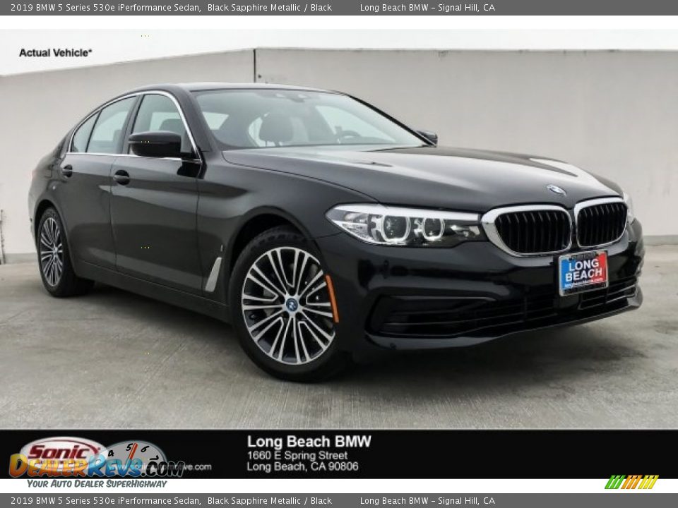 2019 BMW 5 Series 530e iPerformance Sedan Black Sapphire Metallic / Black Photo #1